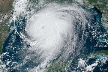 Image of Hurricane Laura taken by satellite 