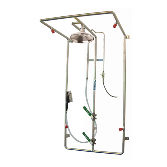 Wall-Mounted Two-Stage PPE Decontamination Shower