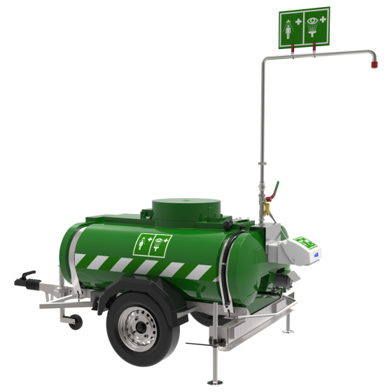 Mobile self-contained heated safety shower - 1200 litre